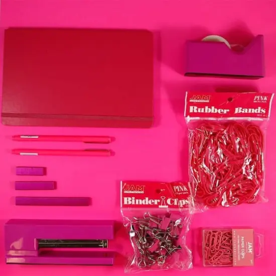 JAM Paper Complete Desk Kit Pink {5}