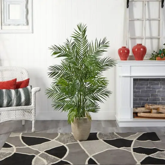 5ft. Areca Palm Artificial Tree in Sand Colored Planter {6}