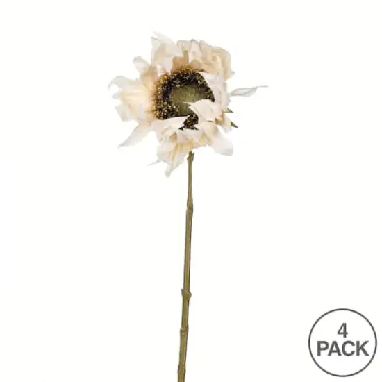 Ivory Sunflower Stem, 4ct. {4}