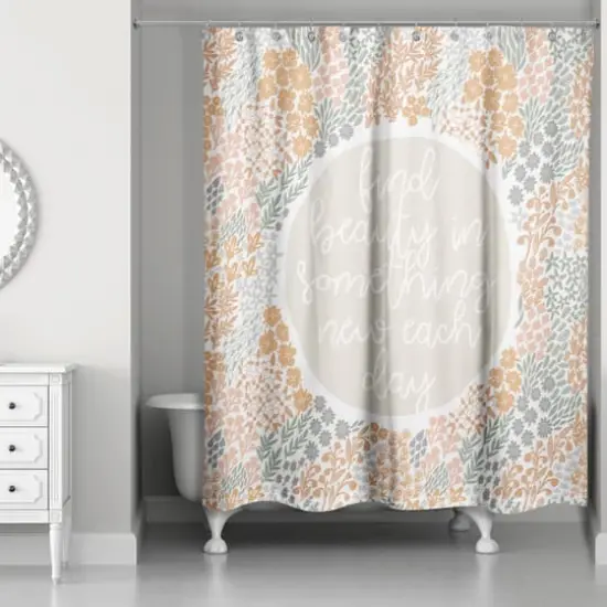 Find Beauty in Something New 71" x 74" Shower Curtain {3}