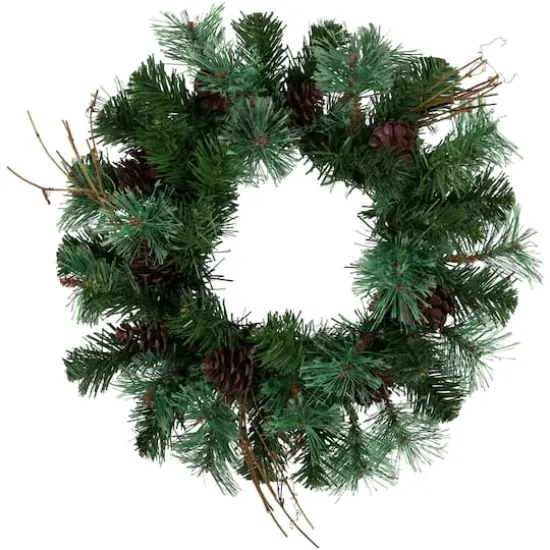 16" Country Mixed Pine Artificial Wreath {4}