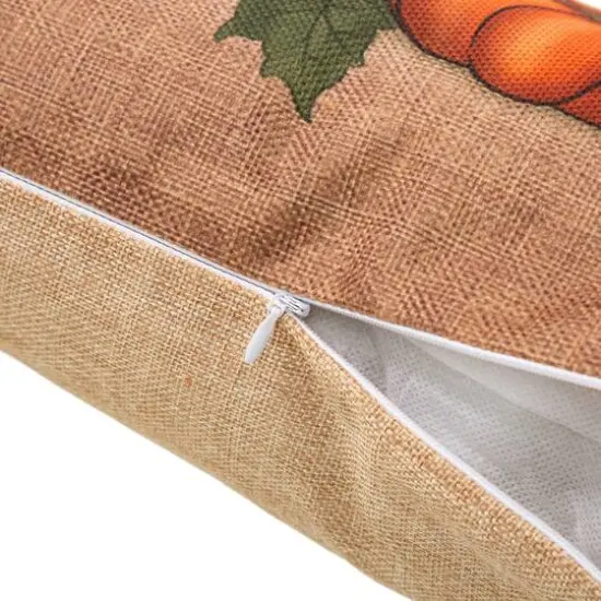 Glitzhome&reg; Faux Burlap Fall Pumpkin Pillow {6}
