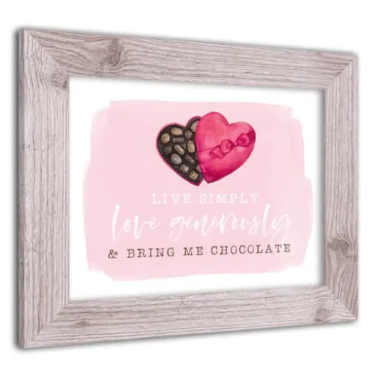 Live Simple Love Chocolate Western White Framed Print {3}