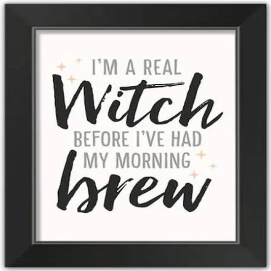 Witch In The Morning Halloween Print in Black Frame {1}