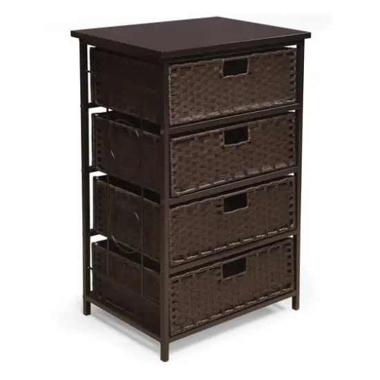 Badger Basket August Collection Tall Espresso Four Basket Storage Unit {1}