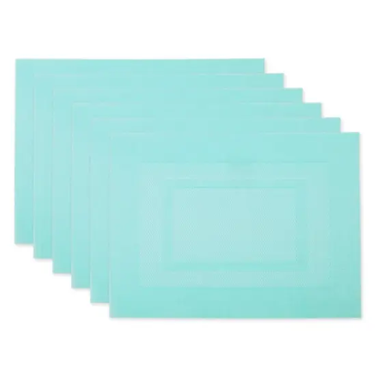 DII&reg; Vinyl Doubleframe Placemats, 6ct. Aqua {1}