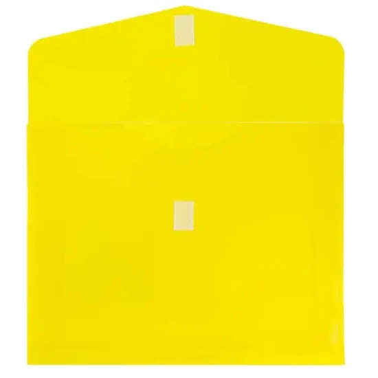 JAM Paper 9.75" x 13" Plastic Hook & Loop Closure Envelopes, 12ct. Yellow {4}
