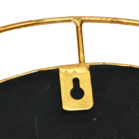 Hello Honey&reg; Natural Oval Metal & Cane Framed Wall Mirror {4}