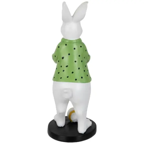11.5" Rabbit Holding Easter Egg Outdoor Garden Statue {7}