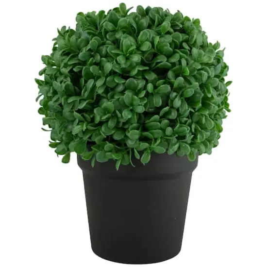 9.5" Artificial Boxwood Ball Topiary in Round Pot {1}