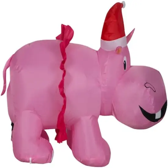 Airblown Hippo With Pink Tutu Inflatable {5}
