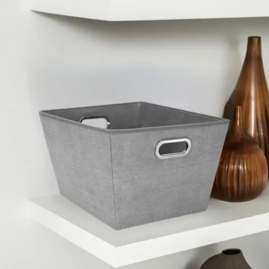 Simplify Large Heather Gray Grommet Storage Bin {8}
