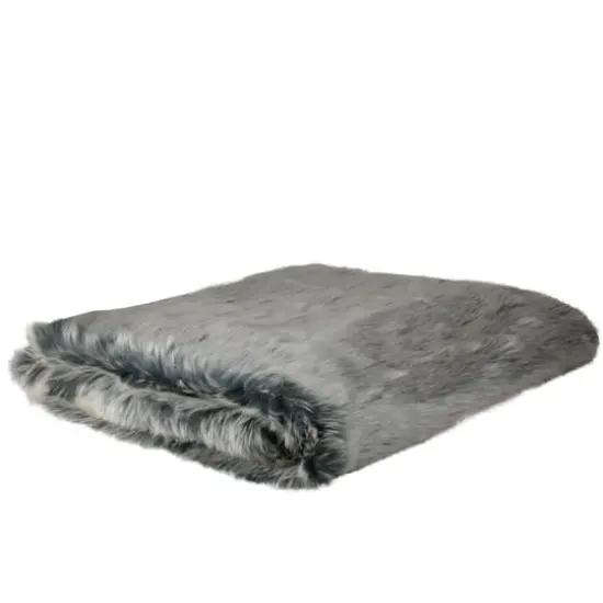 White & Gray Super Plush Throw Blanket {1}