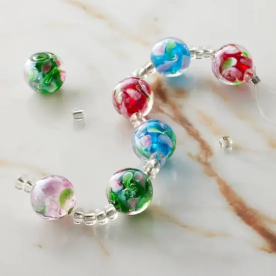 Swirl Round Lampwork Glass Bead Mix by Bead Landing&trade; {3}