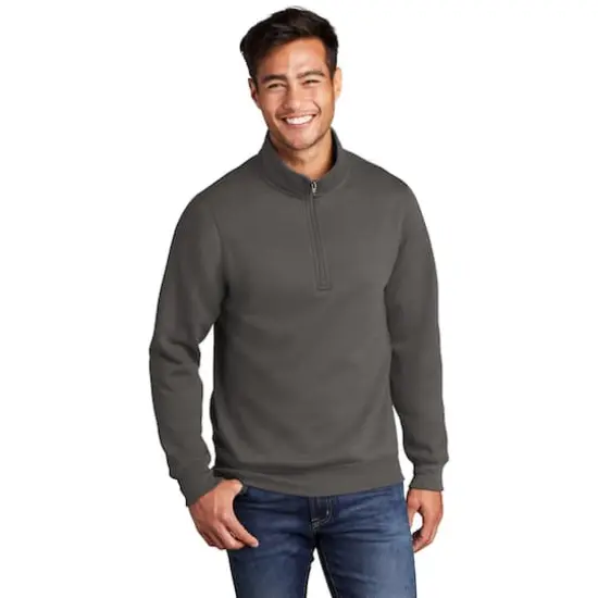 Port & Company&reg; Core Fleece 1/4 Zip Pullover Sweatshirt Charcoal {4}
