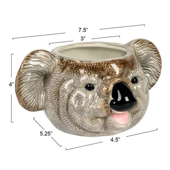 Hello Honey&reg; 7.75" Round Ceramic Koala Head Planter {7}