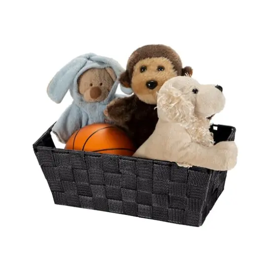 Simplify Small Black Woven Storage Shelf Bin {5}