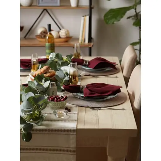 DII&reg; Round Plastic Woven Placemats, 6ct. Brown {5}
