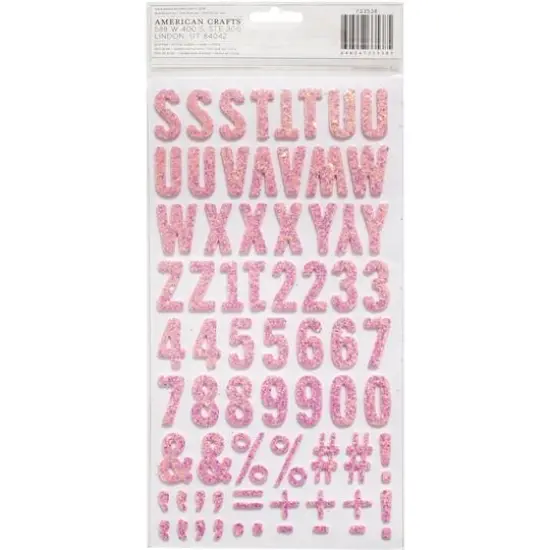 Thickers&trade; Pink Glitter Foam Alphabet Stickers {4}