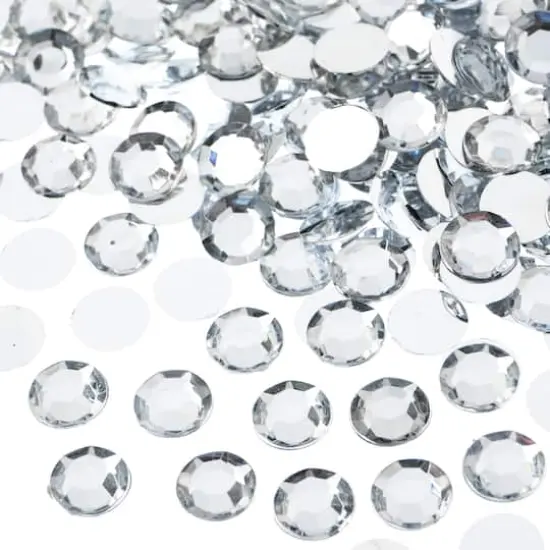 John Bead Acrylic Round Flat Back Rhinestones, 10mm Crystal {1}