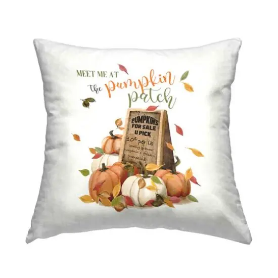 Stupell Industries Meet Me Pumpkin Patch Decorative Printed Throw Pillow {1}