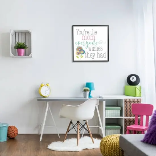 Stupell Industries Mom Everyone Wishes For Floral Framed Giclee Art Black {3}