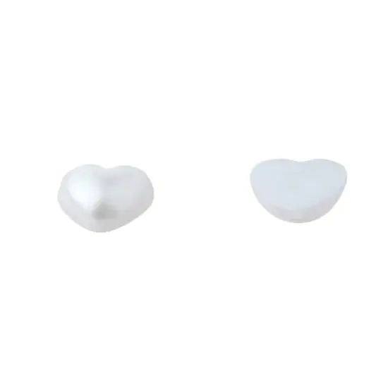 7.4mm White AB Flatback Plastic Pearl Hearts, 300ct. by Bead Landing&trade; {3}