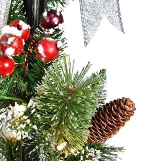 4ft. Pre-Lit Artificial Lamp Posts with Decorative Pot, 2ct. {5}