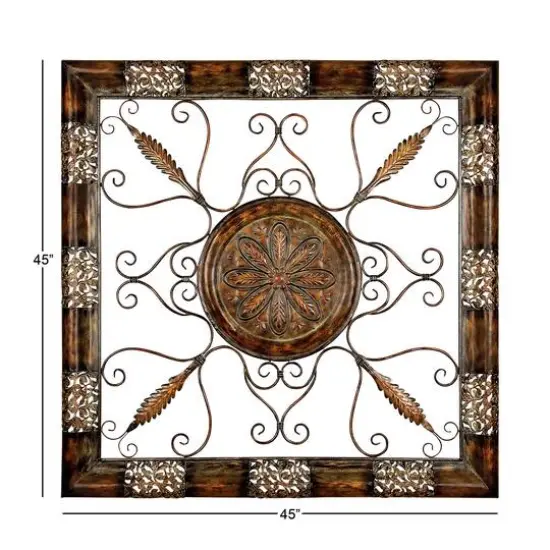 45" Brown Metal Rustic Wall D&eacute;cor {6}