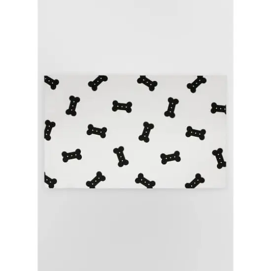 FloorPops Bones Black & White Washable Felt Floor Mat, 18" x 30" {5}