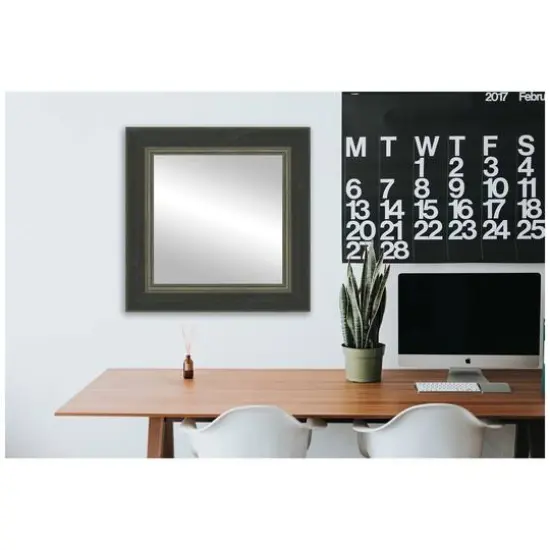 Timeless Frames&reg; Dara Black & Silver 12" x 12" Framed Mirror {4}