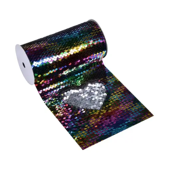 5.375" x 1yd. Mermaid Reversible Sequin Ribbon by Celebrate It&trade; Rainbow {4}