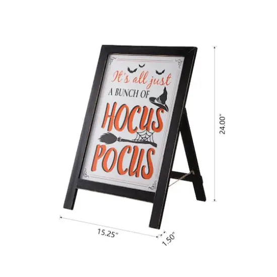 Glitzhome&reg; Halloween Wooden Standing Easel Sign D&eacute;cor {8}