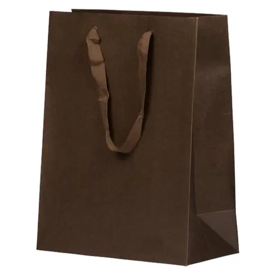 JAM Paper Large Chocolate Brown Matte Heavy Duty Kraft Gift Bags, 3ct. {4}