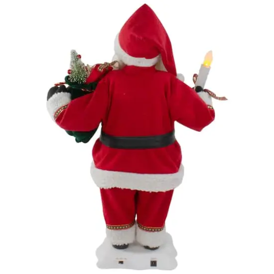 24" Animated Santa Claus with Lighted Candle Musical Christmas Figure {6}