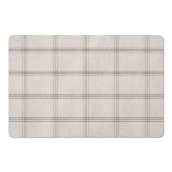 Neutral Plaid Floor Mat {1}