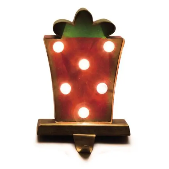 Glitzhome&reg; LED Tree & Gift Box Stocking Holder Set {9}