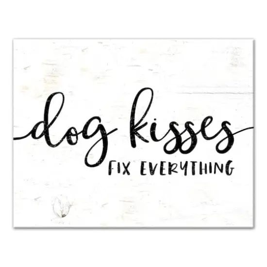 Dog Kisses Fix Everything Canvas Wall Art {1}
