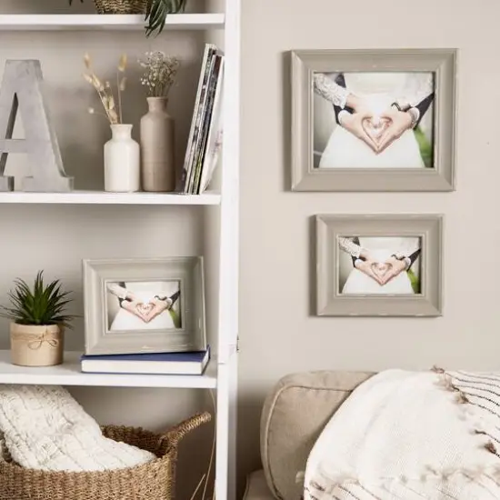 DII&reg; Antique Stone Distressed Farmhouse 4" x 6" Picture Frame {6}