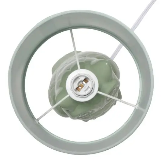 Simple Designs 13" Ceramic Owl Table Lamp Sage Green {13}