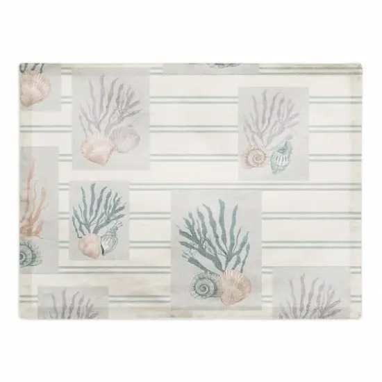 Shell Panels Cotton Twill Placemat Blue {1}