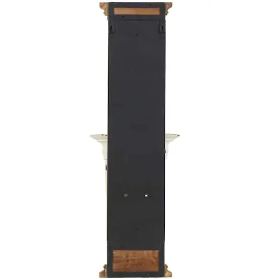 29" Brown Wood Pillar 2 Plate Scroll Wall Sconce {6}