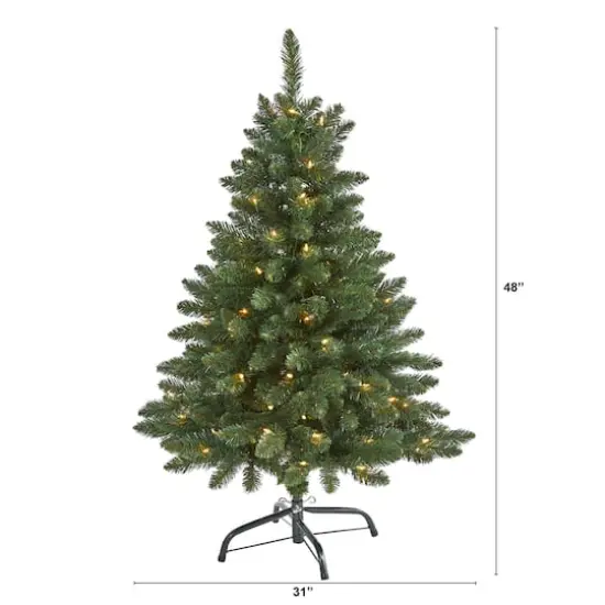 4ft. Pre-Lit Northern Rocky Spruce Artificial Christmas Tree, Clear LED Lights {5}
