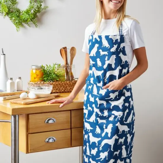 DII&reg; Dog Print Chef Apron Navy {4}
