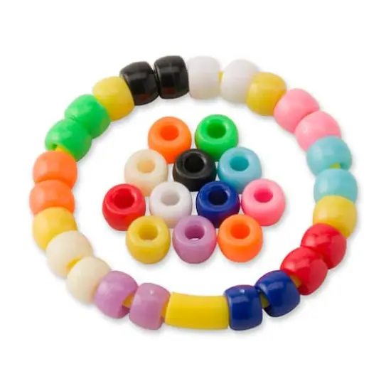 1lb. Multicolor Pony Beads by Creatology&trade;, 6mm x 9mm Opaque {3}