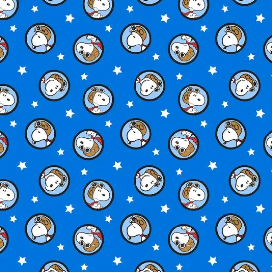 Peanuts Blue Snoopy Red Baron Badges Cotton Fabric {1}