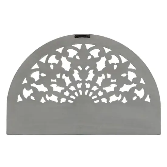 Habitat Round Decorative Gray Carved Wall Hanging {7}