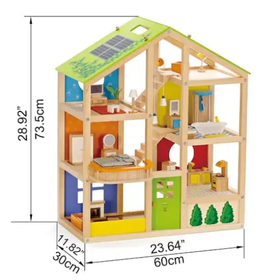 Hape All Seasons Wooden Dollhouse Playset {4}