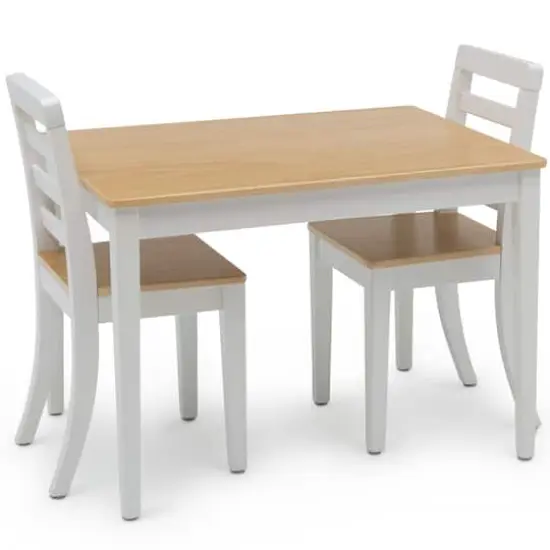 Delta Children Gateway Table & 2 Chairs Set White/Natural {1}