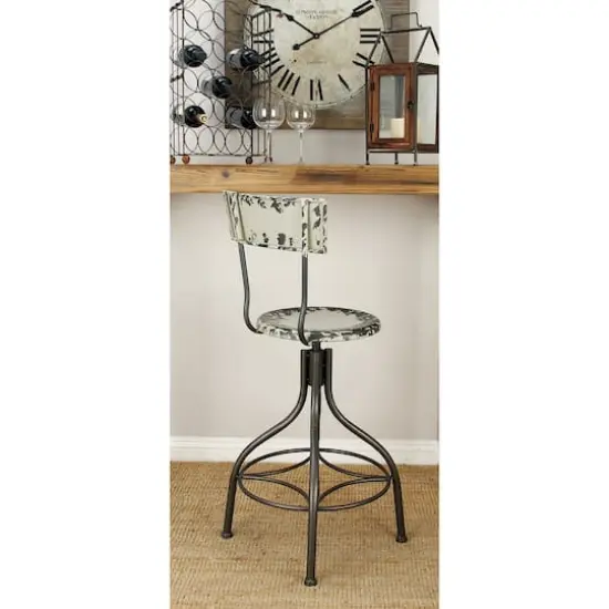41" Metal Vintage Bar Chair Beige {8}